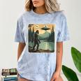 Bigfoot Sasquatch Alien Spaceship UFO Introvert Bruh Comfort Color Blast T-Shirt Ocean