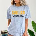 Caution Does Not Play Well With Others Introvert Comfort Color Blast T-Shirt Ocean