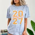Class Of 2027 Graduation Varsity Orange On The Back Premium Tri-Blend Comfort Color Blast T-Shirt Ocean