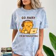 Go Away I'm Introverting Cozy Cat With Laptop And Coffee Comfort Color Blast T-Shirt Ocean Go Away I'm Introverting Cozy Cat With Laptop And Coffee Comfort Color Blast T-Shirt Ocean