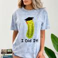 Graduation Cap Wearing Big Dill Pickle I Did It Graduate Fun Comfort Color Blast T-Shirt Ocean