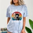 Hang On Let Me Overthink Cat Coffee Retro Introvert Comfort Color Blast T-Shirt Ocean