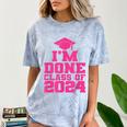 I'm Done Class Of 2024 Pink Girls Women Graduation Comfort Color Blast T-Shirt Ocean