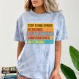 Introvert Stop Being Afraid Of Silence Just Awkward Comfort Color Blast T-Shirt Ocean