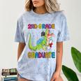 Kids 2nd Grade Graduate Dinosaur Trex 2nd Grade Graduation Comfort Color Blast T-Shirt Ocean
