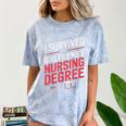 Nurse Graduation I Survived My Girlfriends Nursing Degree Comfort Color Blast T-Shirt Ocean