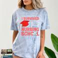 Nurse Survived Nursing School Graduation Comfort Color Blast T-Shirt Ocean