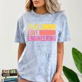 Peace Love Engineering Engineer School Graduation Retro Comfort Color Blast T-Shirt Ocean