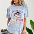 Proud Mom Of a 2024 Graduate Floral Flower Family Graduation Comfort Color Blast T-Shirt Ocean