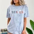 Senior 2023 American Flag USA Graduation Class Of 2023 Women Kids Men Comfort Color Blast T-Shirt Ocean