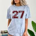 Senior 2027 Maroon Senior Class Of 27 Jersey Graduation Comfort Color Blast T-Shirt Ocean