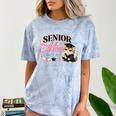 Senior Mom Class Of 2027 Cute Cat Graduation Pink Bows Girls Comfort Color Blast T-Shirt Ocean