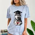 Siberian Husky Dog Graduation Cap Training School Graduate Men Women Kids Comfort Color Blast T-Shirt Ocean