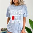 Socializing Drains My Battery Introvert Comfort Color Blast T-Shirt Ocean