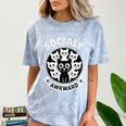 Socially Awkward Cute Introvert Cat Meme Anti-Social Club Comfort Color Blast T-Shirt Ocean