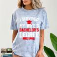 I Survived My Wife's Bachelor's Degree Graduation Comfort Color Blast T-Shirt Ocean