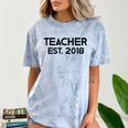 Teacher Graduation Teacher Est 2018 Tee Him Her Comfort Color Blast T-Shirt Ocean