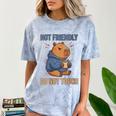 Women's Grouchy Capybara Not Friendly Do Not Touch Introvert Comfort Color Blast T-Shirt Ocean
