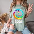 2021 Graduation Class Year Tie Dye Peace Sign Graduate Shirt Comfort Color Blast T-Shirt Fern