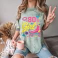 80's Girl Roller Skates Skating Eighties 1980s Nostalgia Comfort Color Blast T-Shirt Fern