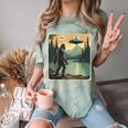 Bigfoot Sasquatch Alien Spaceship UFO Introvert Bruh Comfort Color Blast T-Shirt Fern