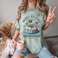 Books Helping Introvert Avoid Conversation Comfort Color Blast T-Shirt Fern