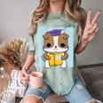 Bulldog Anime Pup Graduation Comfort Color Blast T-Shirt Fern