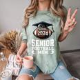 Class Of 2024 Graduation Senior Football Mom 2024 Comfort Color Blast T-Shirt Fern