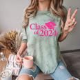 Class Of 2024 Pink For Girls And Women Graduation Comfort Color Blast T-Shirt Fern