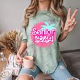 Class Of 2024 Senior Pink Retro Classic Girl Grad Graduation Comfort Color Blast T-Shirt Fern
