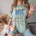 Class Of 2031 Graduation T-Shirt With Space For Handprints Comfort Color Blast T-Shirt Fern