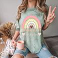 Cosmetology Instructor Cosmetologist Graduation Rainbow Comfort Color Blast T-Shirt Fern
