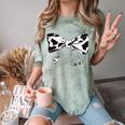 Cow Print Bow And Stethoscope Nurse RN Graduation Coquette Comfort Color Blast T-Shirt Fern