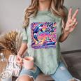 EAT THE RICH 90S NOSTALGIA WHALE ORCA YAHCT RETRO Comfort Color Blast T-Shirt Fern