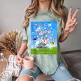 Frutiger Aero Aesthetic Tech Cherry Blossom Fishes Bubbles Comfort Color Blast T-Shirt Fern