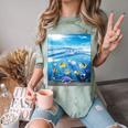 Frutiger Aero Aesthetic Tech Ocean Underwater Fishes Comfort Color Blast T-Shirt Fern