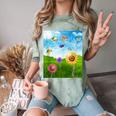 Frutiger Aero Aesthetic Tech Scenery Fishes Sunflower Comfort Color Blast T-Shirt Fern