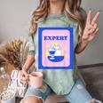 Fun Cute Introvert Cat Character With Wine Comfort Color Blast T-Shirt Fern
