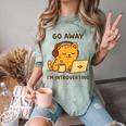 Go Away I'm Introverting Cozy Cat With Laptop And Coffee Comfort Color Blast T-Shirt Fern Go Away I'm Introverting Cozy Cat With Laptop And Coffee Comfort Color Blast T-Shirt Fern