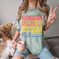 High School Level Complete Class Of 2024 Senior Graduation Comfort Color Blast T-Shirt Fern
