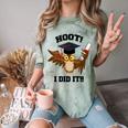 Hoot I Did It Grad Owl Holding Graduation Diploma Congrats Comfort Color Blast T-Shirt Fern
