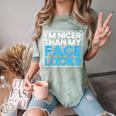 I'm Nicer Than My Face Looks Shy People Introverts Comfort Color Blast T-Shirt Fern