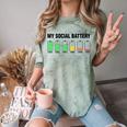 Introvert Cute My Social Battery Comfort Color Blast T-Shirt Fern Introvert Cute My Social Battery Comfort Color Blast T-Shirt Fern