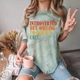 Introverted But Willing To Discuss Cats Introvert Comfort Color Blast T-Shirt Fern