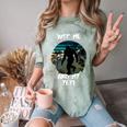 Just Me And My Yeti Retro Sunset Mountain Hiking Introvert Comfort Color Blast T-Shirt Fern