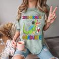 Kids 2nd Grade Graduate Dinosaur Trex 2nd Grade Graduation Comfort Color Blast T-Shirt Fern