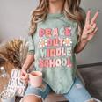 Peace Out Middle School Graduation Groovy Last Day Of School Comfort Color Blast T-Shirt Fern
