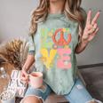 Peace Sign Love Groovy Vibes Costume Nostalgia 1980s Fashion Comfort Color Blast T-Shirt Fern