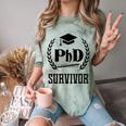 PHD Survivor T-Shirt Graduation Student Teacher For Men Women Kids Comfort Color Blast T-Shirt Fern