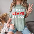 Please Leave By 9 Introvert Party Anti-Social Birthday Comfort Color Blast T-Shirt Fern Please Leave By 9 Introvert Party Anti-Social Birthday Comfort Color Blast T-Shirt Fern